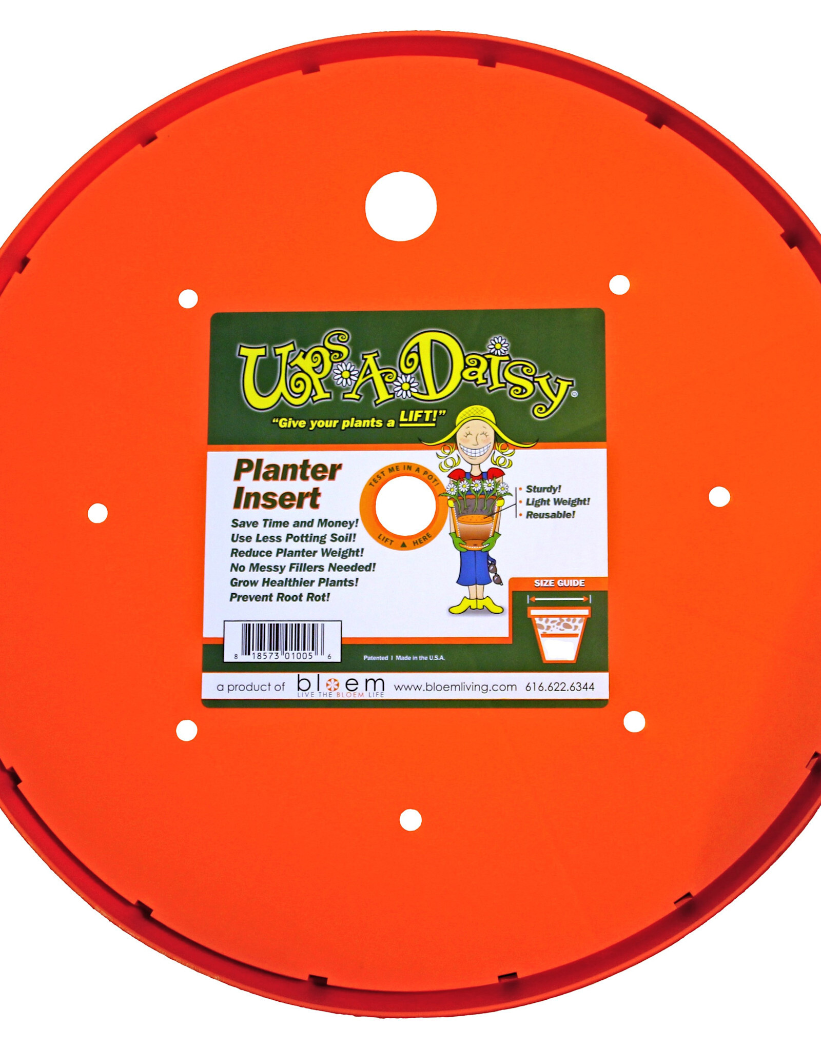 Bloem® Ups-A-Daisy Planter Insert  - 12in - Round - Orange