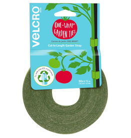 Velcro® One-Wrap® Garden Plant Ties  - Green - 0.5in W x 50ft L - Reusable - Cut to Desired Length