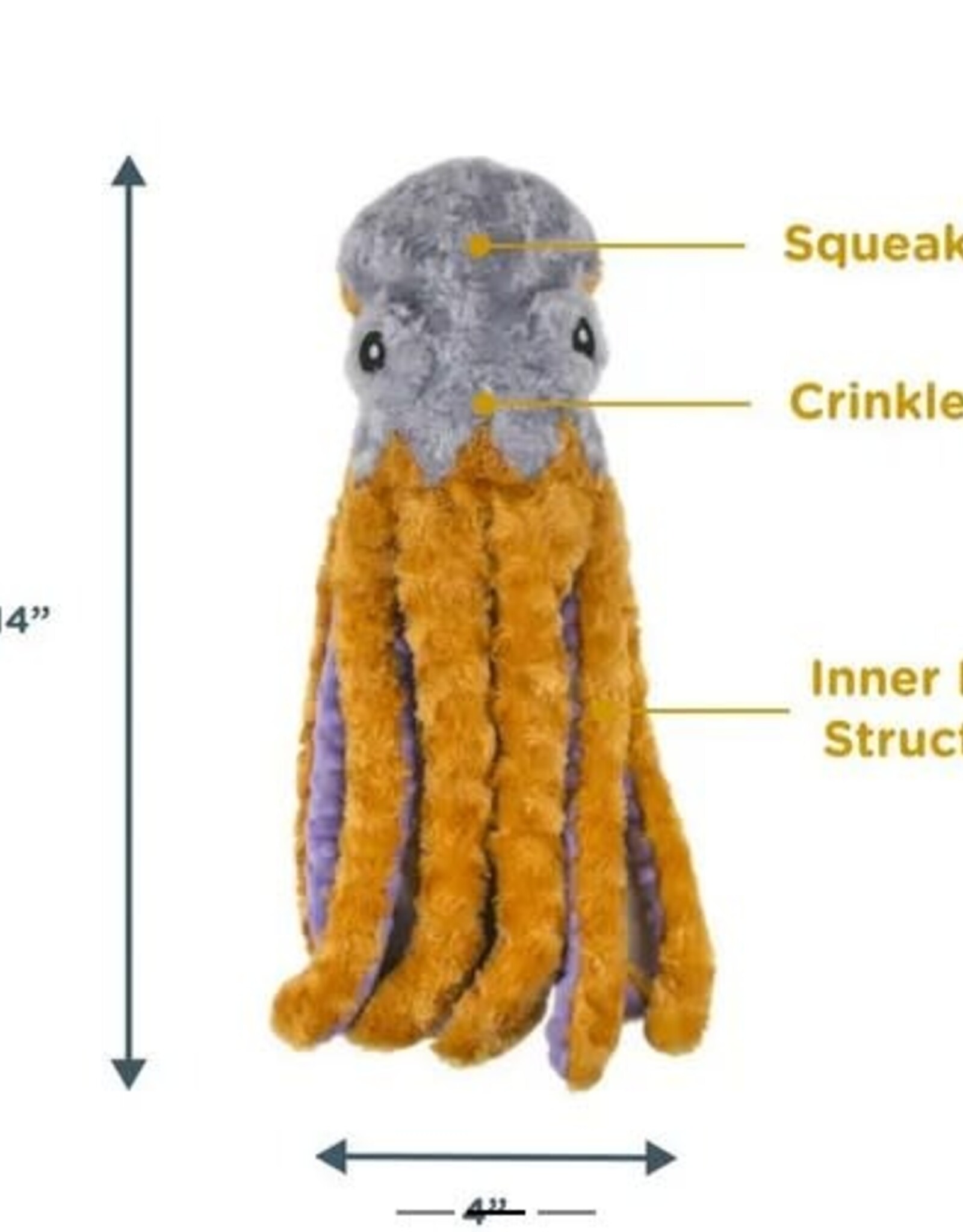 Tall Tails Tall Tails Octopus Rope Inner Structure Dog Toy 14 in.