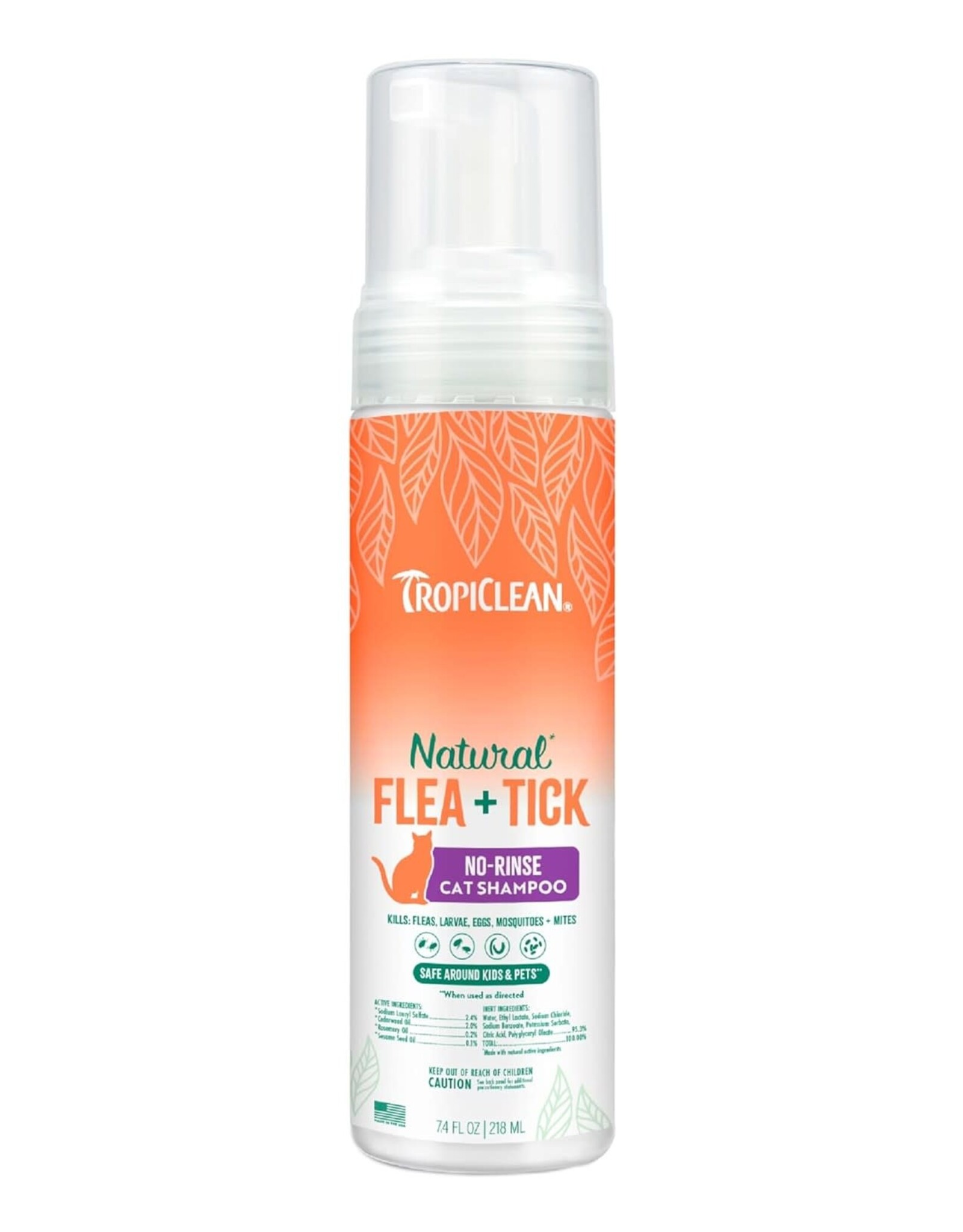 Tropiclean TropiClean Natural Flea and Tick Waterless Shampoo Cats & Home 7.4oz