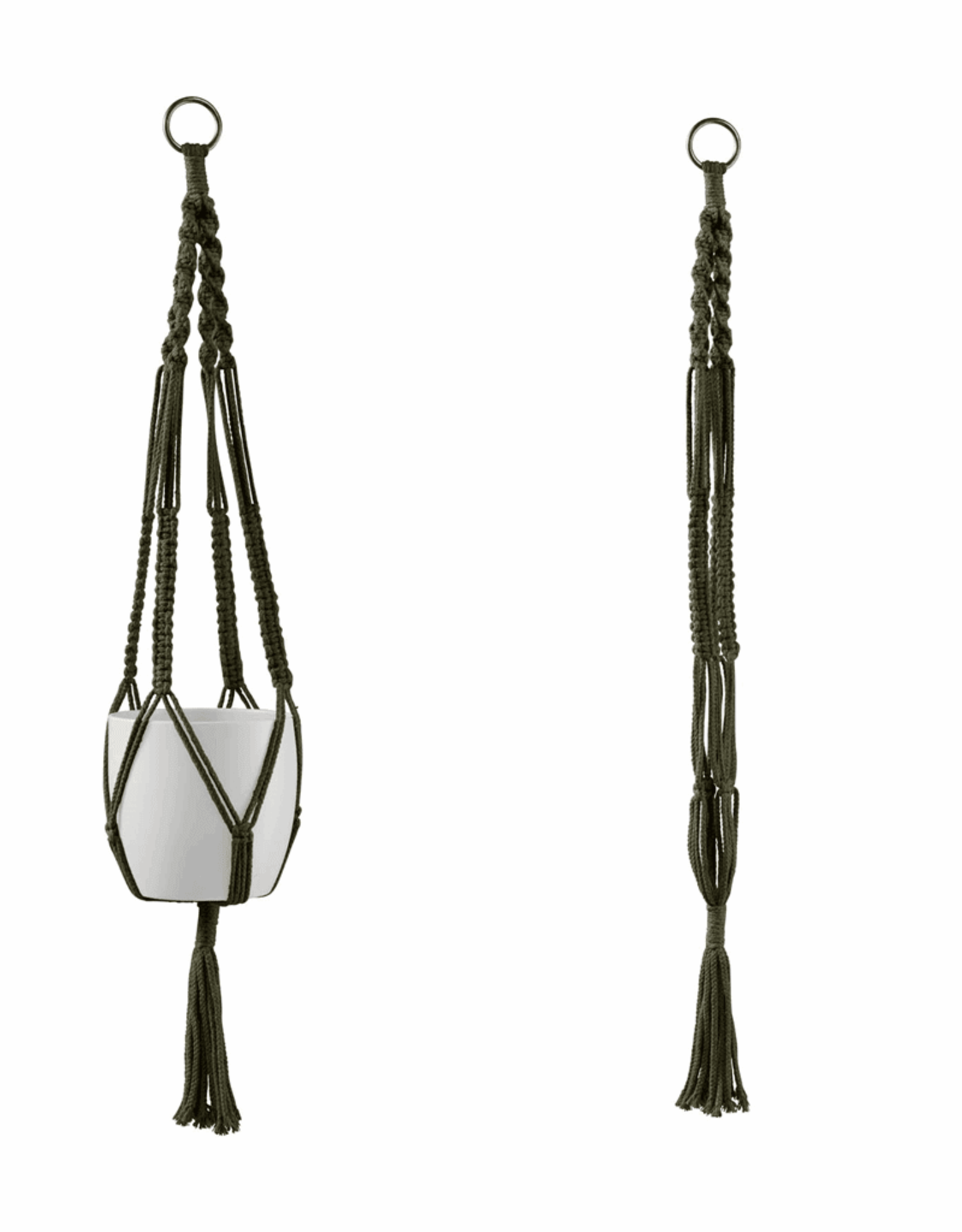 35″ Natural Green Macrame Hanger