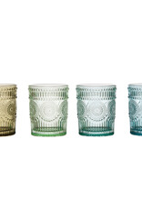 Embossed Drinking Glass, 4 Colors