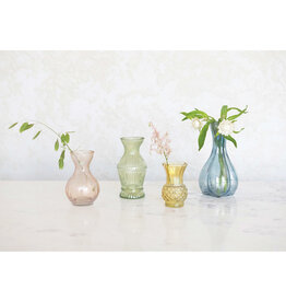 Debossed Glass Vases assorted