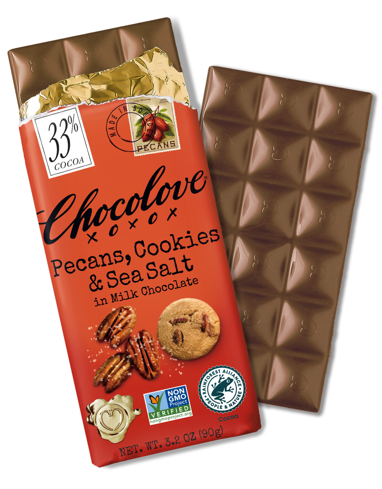 Chocolove Milk Chocolate Bar Pecans, Cookies, & Sea Salt 3.2oz