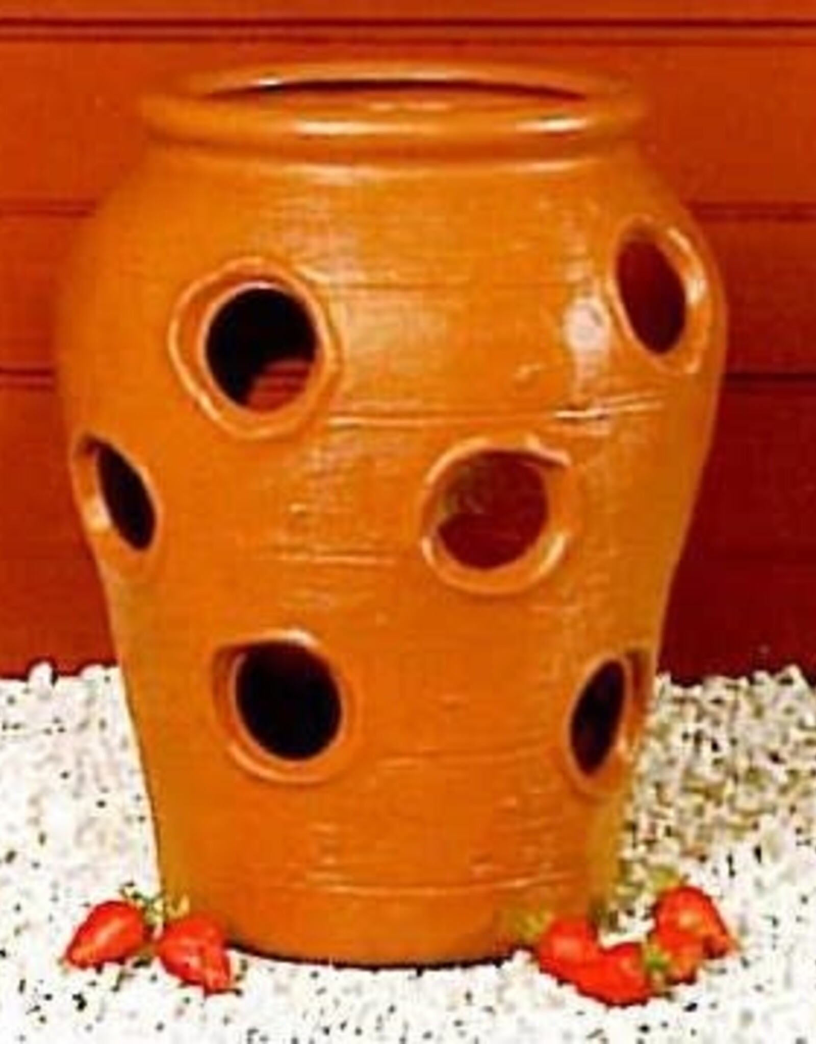 Union Products Tall Strawberry Jar  - 14in H - Round - Terra Cotta - with (12) 2in Holes