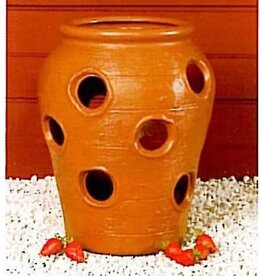 Union Products Tall Strawberry Jar  - 14in H - Round - Terra Cotta - with (12) 2in Holes