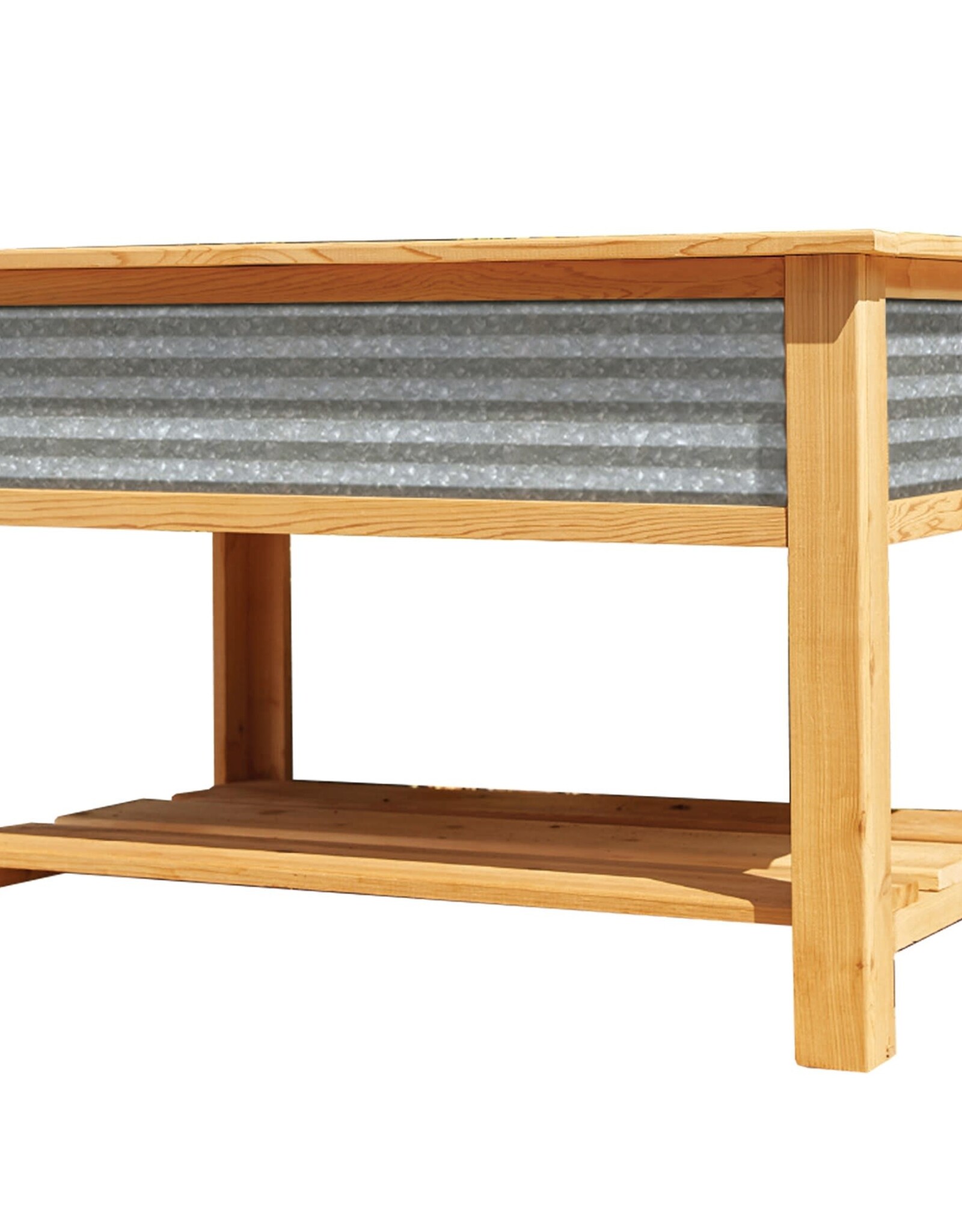 Panacea® Galvanized & Cedar Wood Raised Garden Planter  - 4ft x 2ft