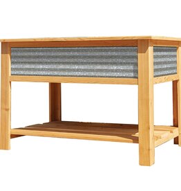 Panacea® Galvanized & Cedar Wood Raised Garden Planter  - 4ft x 2ft