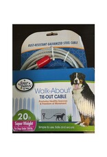 FOUR PAWS PET PRODUCTS FOU Dog Super Tie Out Cable, 20 Foot