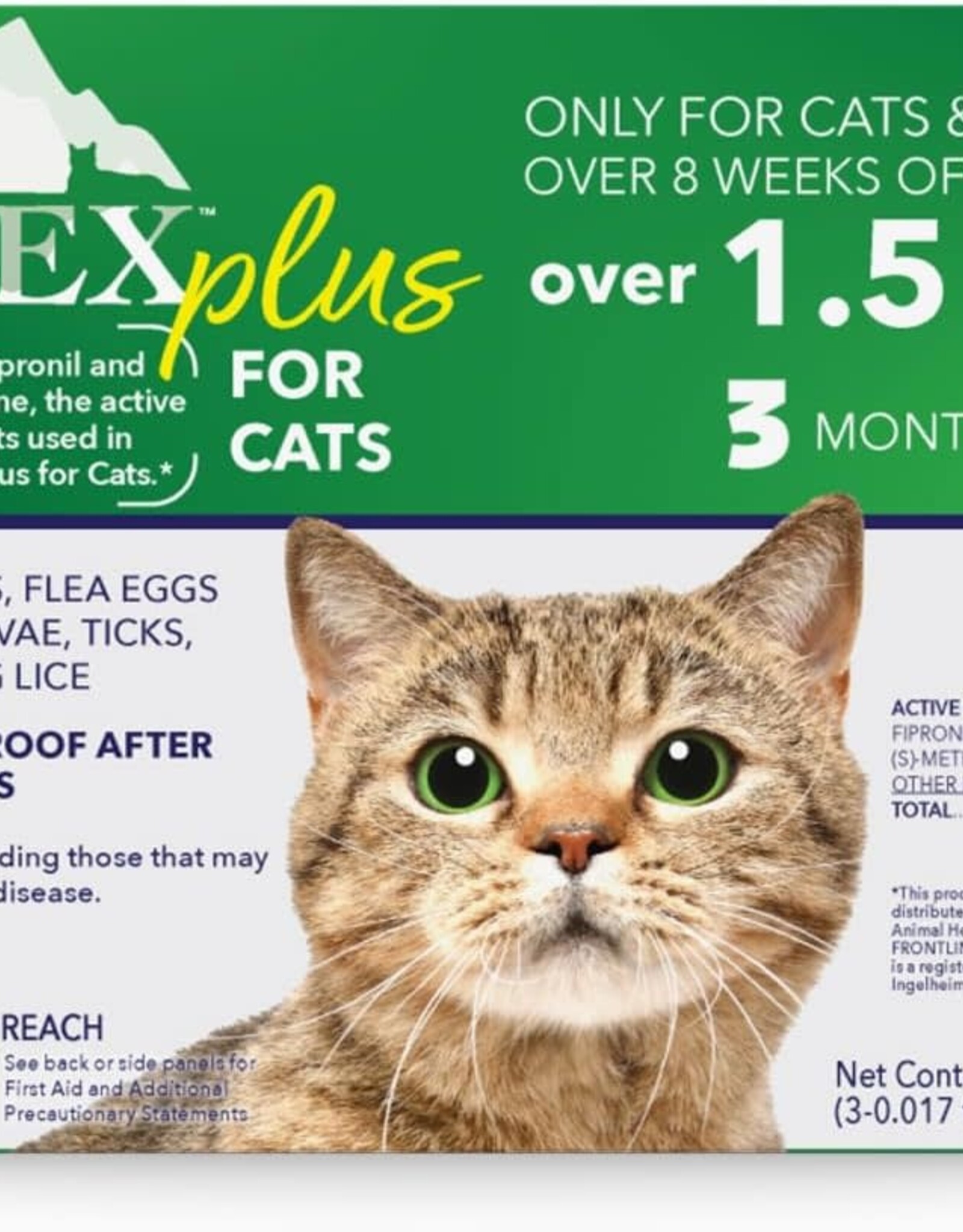 Apex APEX PLUS FOR CATS 1.5lbs + 3pk 6/tray Flea Tick and Lice