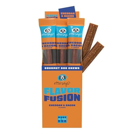 Etta Says! Etta Says! Flavor Fusion - All Natural Rawhide Free Chews for Dogs 2oz Chew- Cheese and Bacon - Made in the USA (12 Count Pack of 1)
