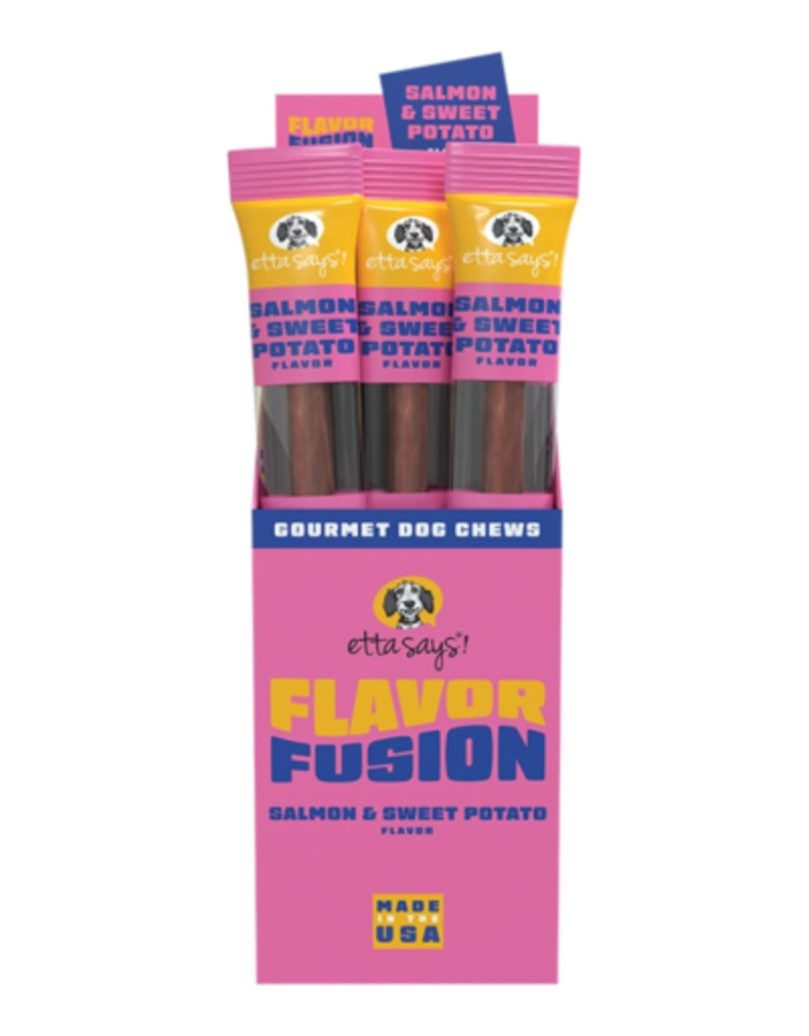 Etta Says! Etta Says! Flavor Fusion - All Natural Rawhide Free Chews for Dogs 1.75oz Chew -Salmon and Sweet Potato
