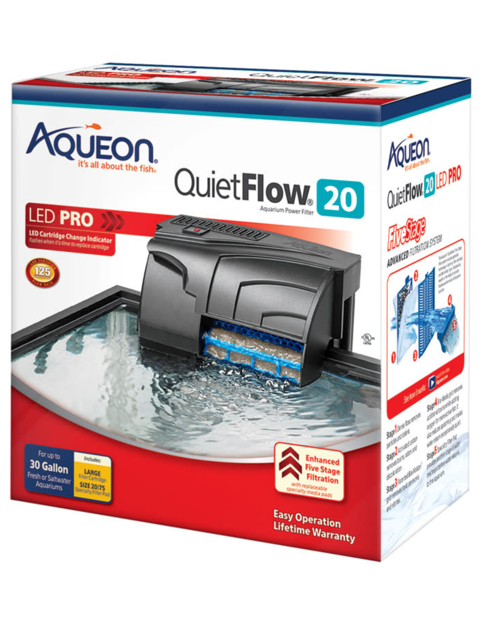 AQUEON Aqueon QuietFlow LED PRO Aquarium Power Filter Size 20
