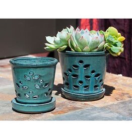 Pacific Home & Garden Verandah Waikiki Orchid Pot  - 7.5in Diam x 6in H - Jade