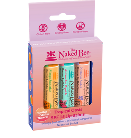 Naked Bee Tropical Oasis SPF 15 Lip Balm Trio