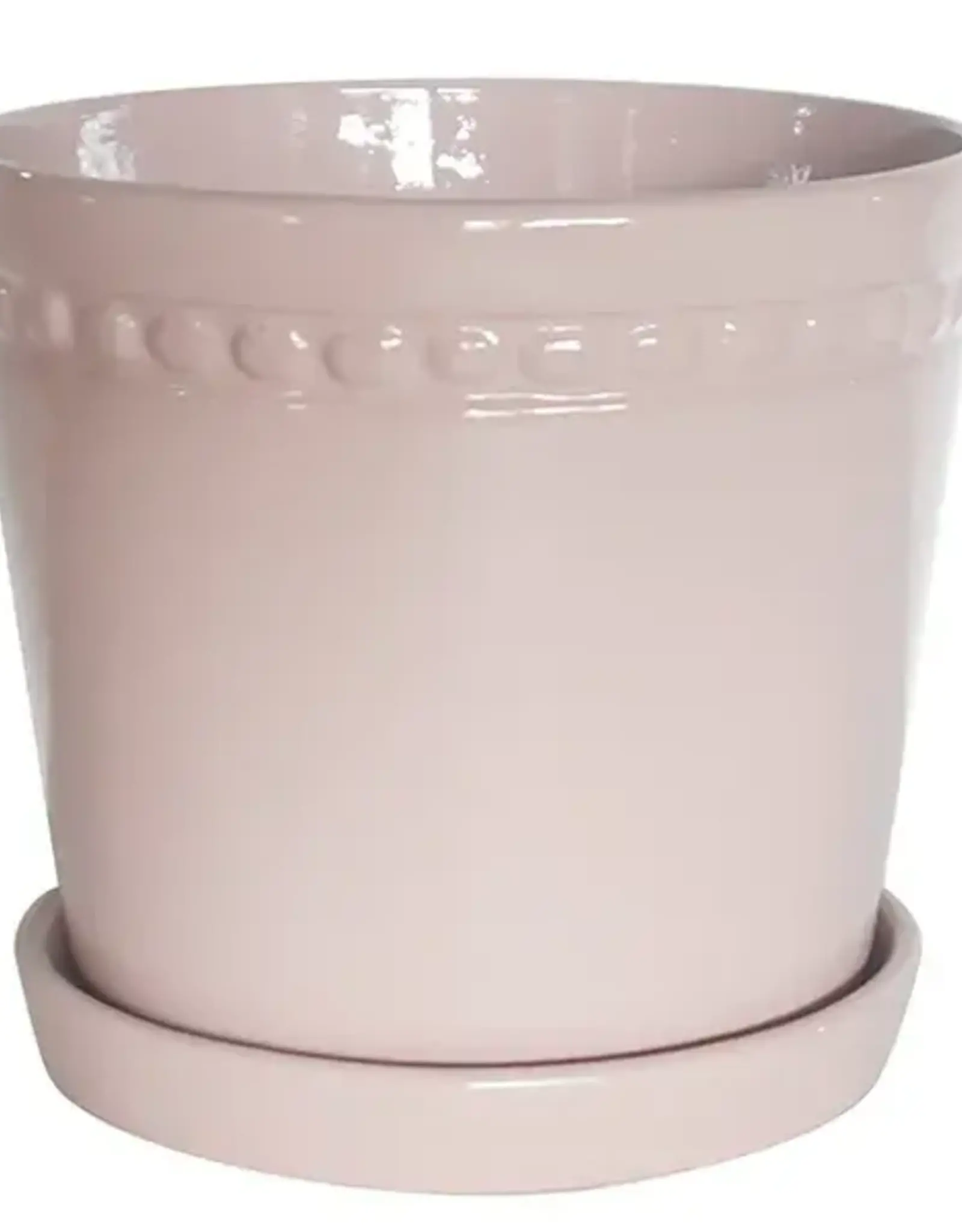 Charlotte Planter with Attached Saucer, 4“ x 3.75”, Blush
