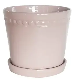 Charlotte Planter with Attached Saucer, 4“ x 3.75”, Blush
