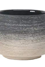 Lucilla Pot, 10’‘ x 8.75’‘, Charcoal / White