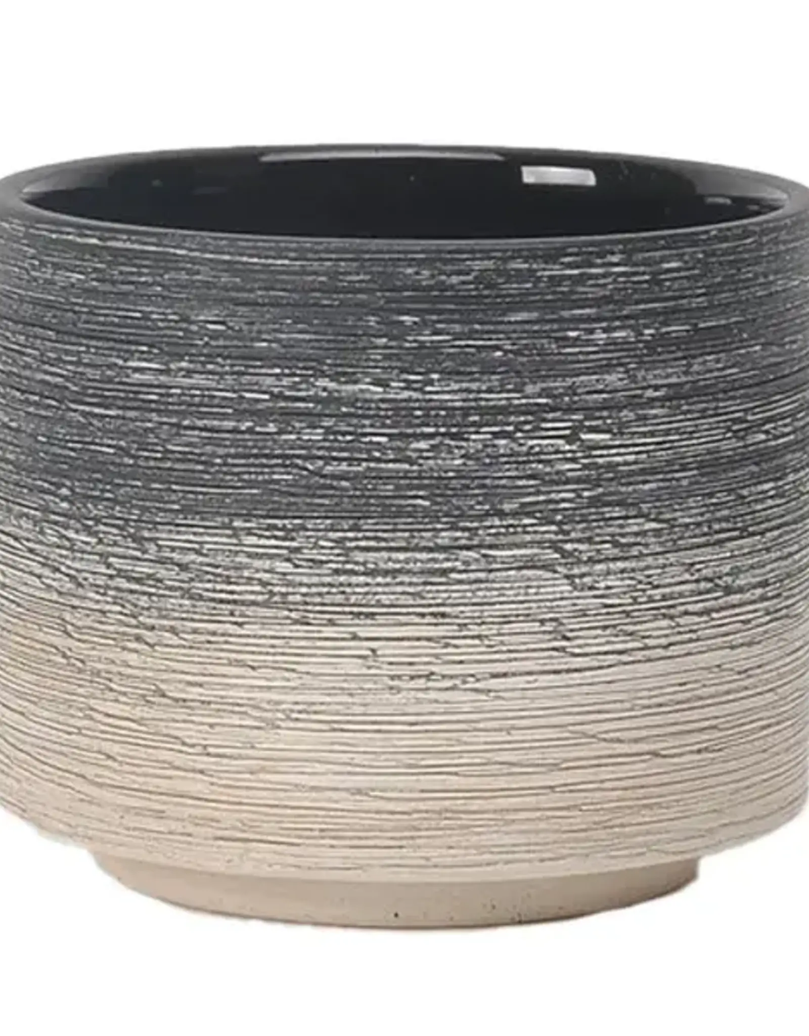 Lucilla Pot, 10’‘ x 8.75’‘, Charcoal / White