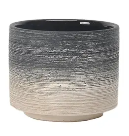 Lucilla Pot, 10’‘ x 8.75’‘, Charcoal / White