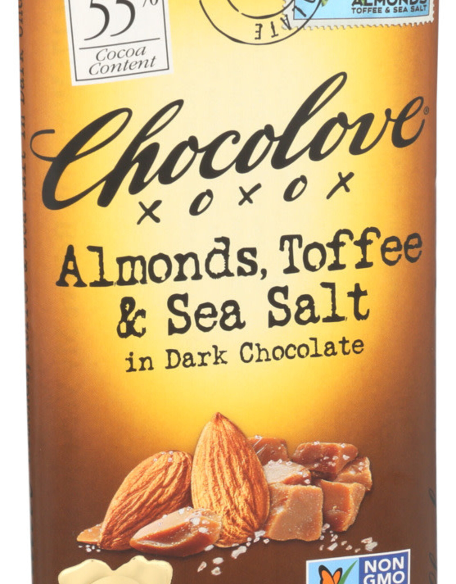 Chocolove, Bar Almond Toffee Sea Salt Dark Chocolate 3.2oz