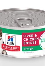 Science Diet Feline KITTEN Healthy Development Liver & Chicken Entree Minced 5.5oz Can Each Price