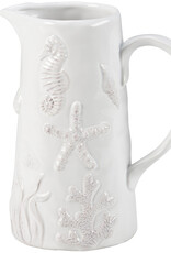 Embossed Beach Pitcher 7.75" x 8" x 5"