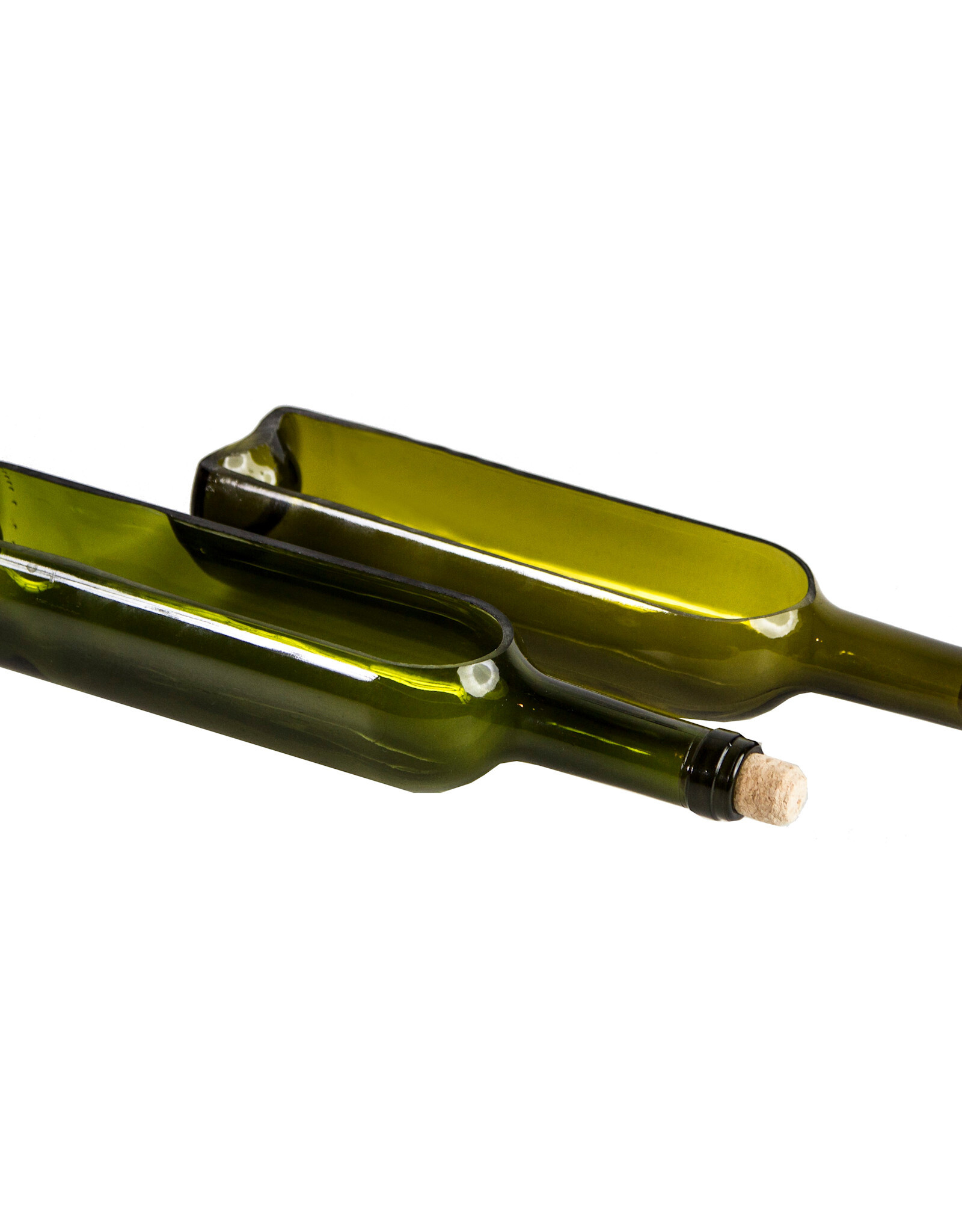 Gardener Select® Glass Bottle Planter Set  - 2pc - 12in L x 3in W - Dark Green