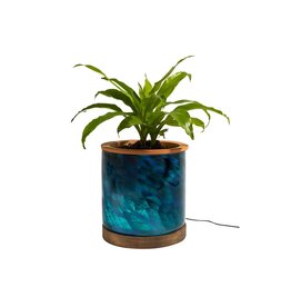 ApricotMint™ Art Glass LED Planter  - 8in - Blue Teal