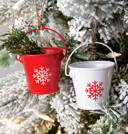 Red and White Bucket Ornaments