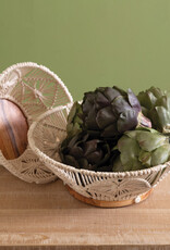 Wood and Macrame Bowl Sm 8¼'' dia. x 4''H