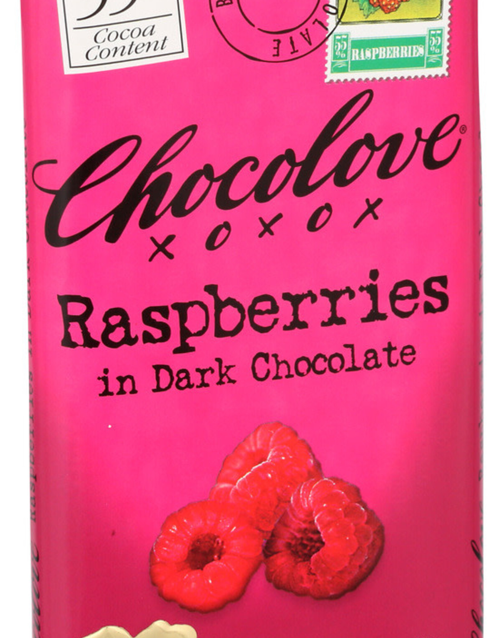Chocolove, Premium Dark Chocolate Raspberries Bar 3.1oz