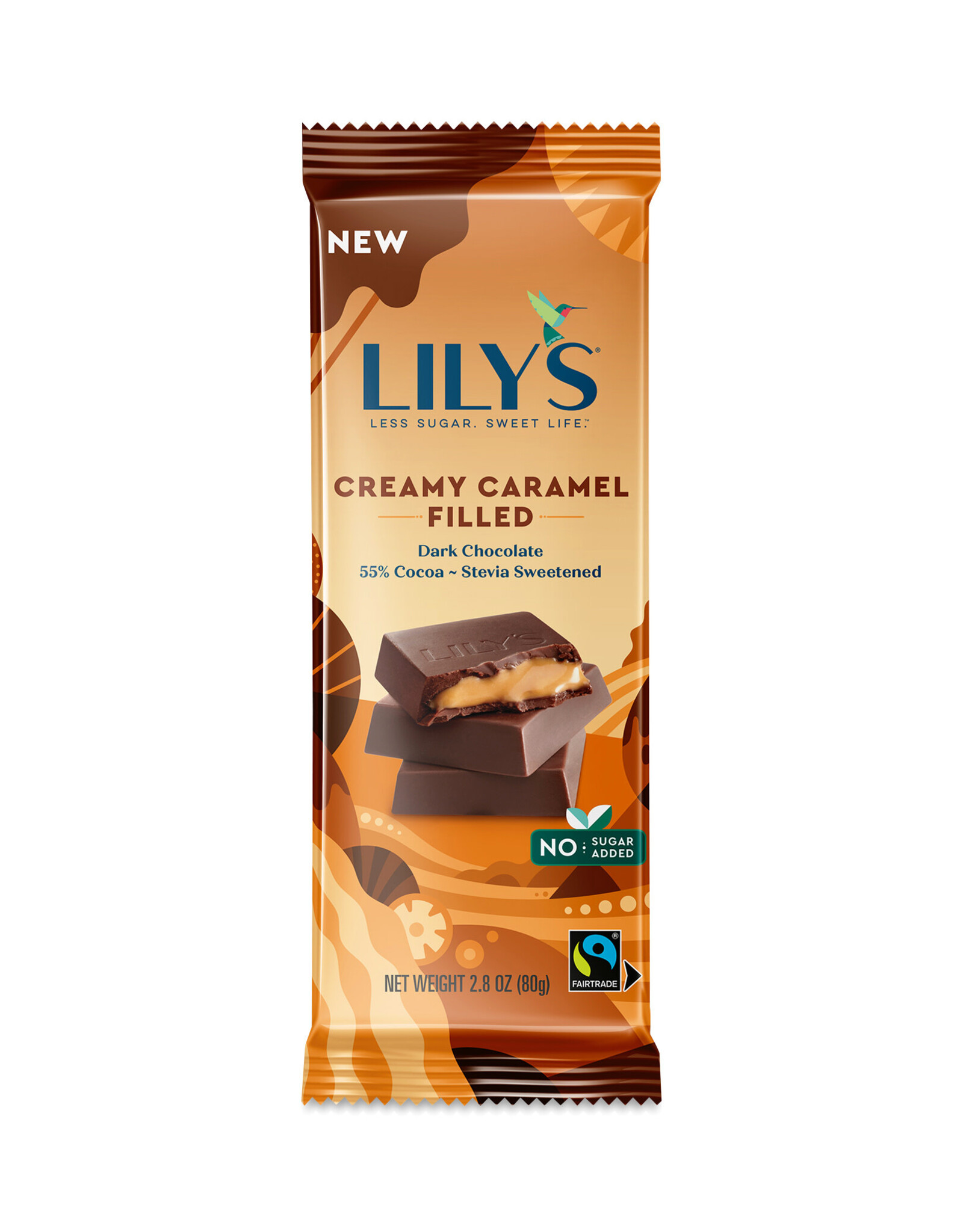 Lily's, Dark Chocolate Creamy Caramel Filled Bar 2.8oz