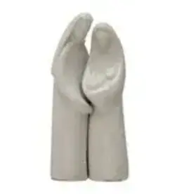 Stoneware Holy Family, White Speckled Set of 2 5"H & 4-3/4"H