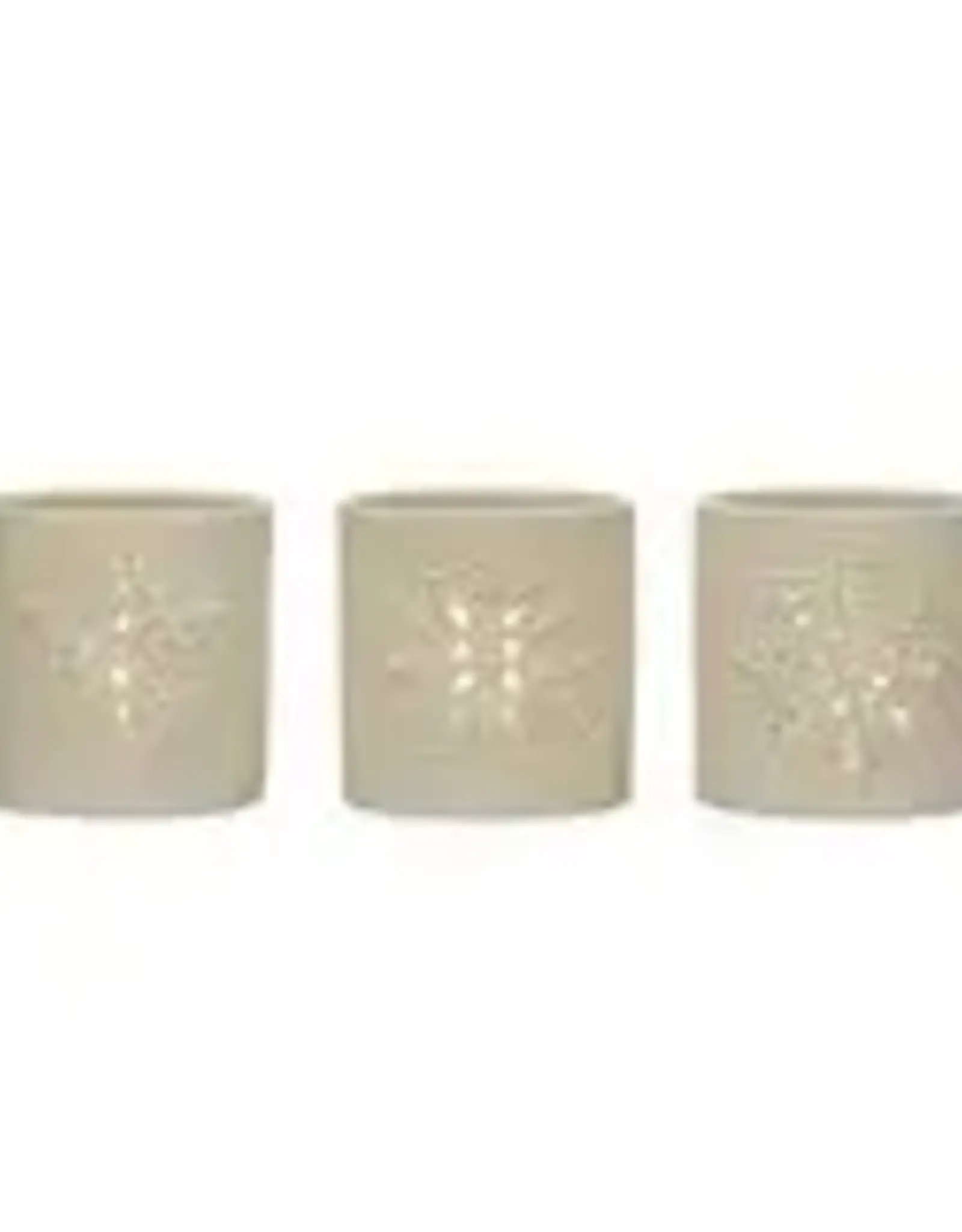 Stoneware Bisque Tealight Holder, 3 Styles 3-1/4" Rnd x 3-1/4"H