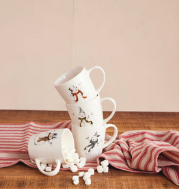 Stoneware Mug with Snowman & Bird Image, 4 Styles © 12oz