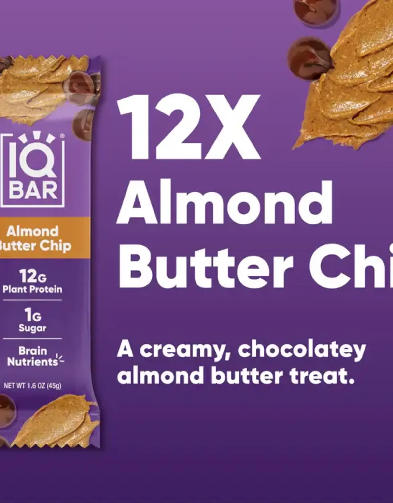 IQBAR Plant Protein Bar Almond Butter Chip 1.6oz