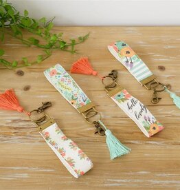 Wristlet Keychain - Inspirational, Stripes, Blossoms