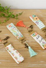 Wristlet Keychain - Inspirational, Stripes, Blossoms