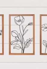 Framed Wire Flower Silhouettes 16" H x 10" W