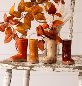 Mini Ceramic Boot Vases, Earthy Tones 4 H x 2 W x 3.25 D
