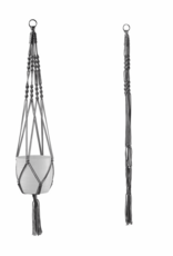 Shiny Gray Macrame Hanger 35"