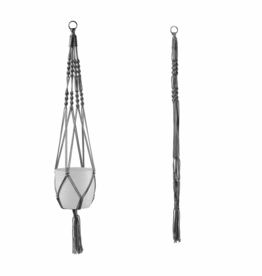 Shiny Gray Macrame Hanger 35"