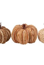 Woven Rattan Pumpkin Set 6", 4.75", 4"