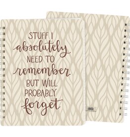 Stuff I Will Forget Spiral Notebook