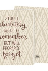 Stuff I Will Forget Spiral Notebook