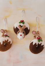 Handmade Wool Felt Mouse on Doughnut Ornament, 3 Styles