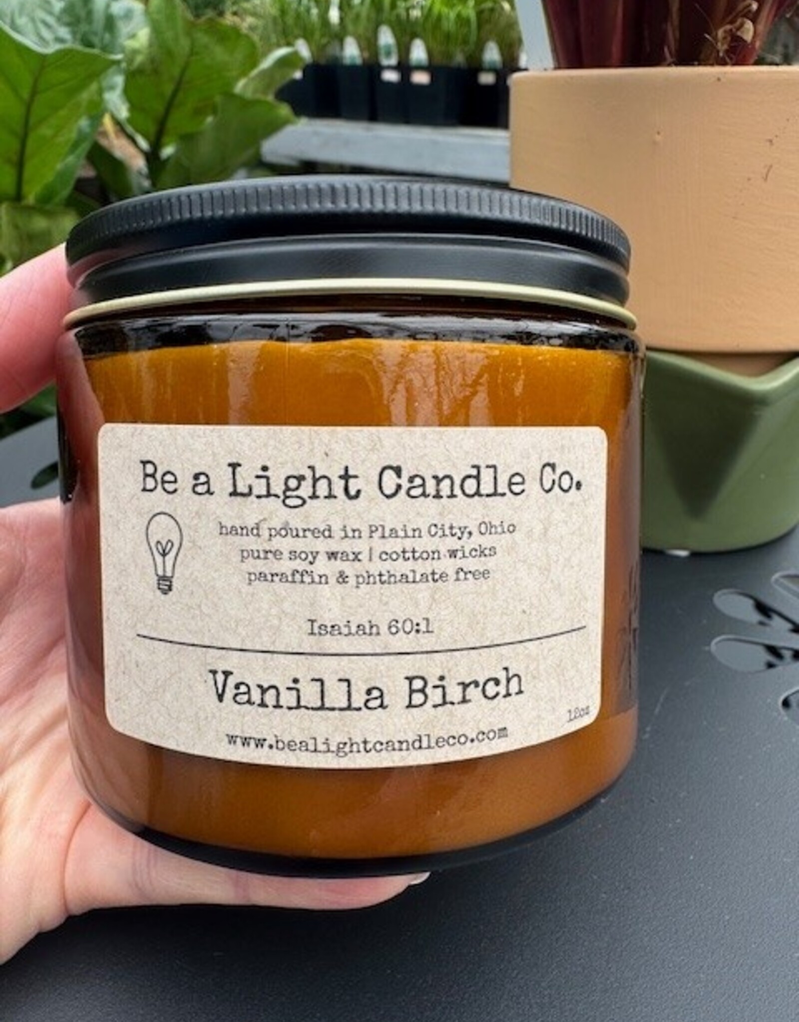 Be A Light Candle Co. Vanilla Birch 12oz