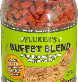 FLUKER LABS FLU Buffet Blend Adult Bearded Dragon Veggie Variety Freeze Dried Food4.5Z
