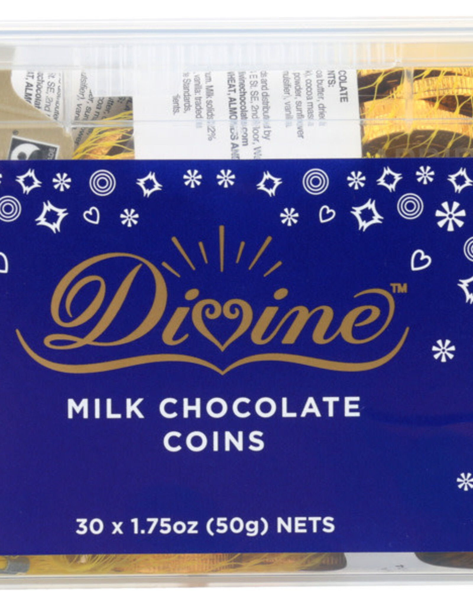 Divine Chocolate, Milk Chocolate Coins 1.75 oz
